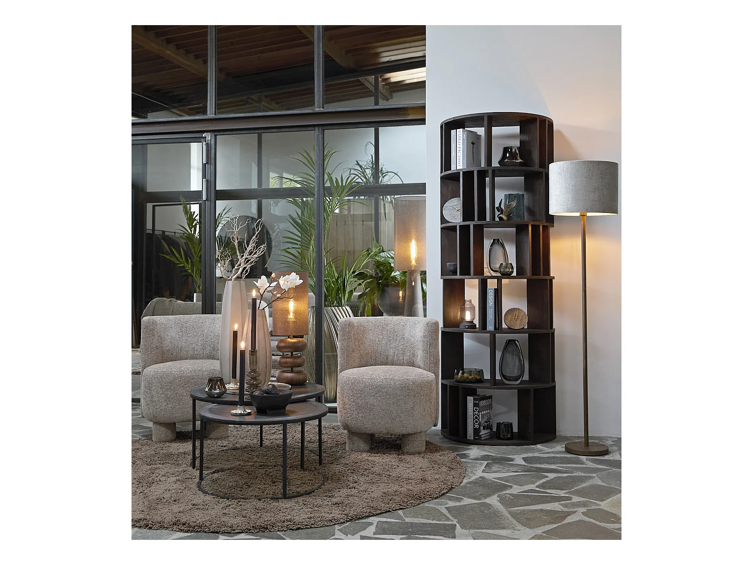 Table basse TALCA - Ø75x45cm - Argent - Lot de 2