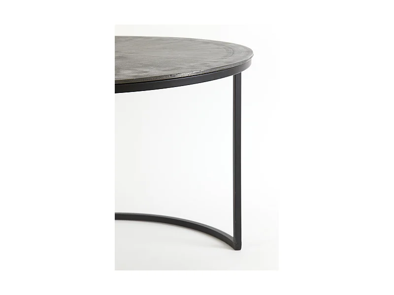 Table basse TALCA - Ø75x45cm - Argent - Lot de 2