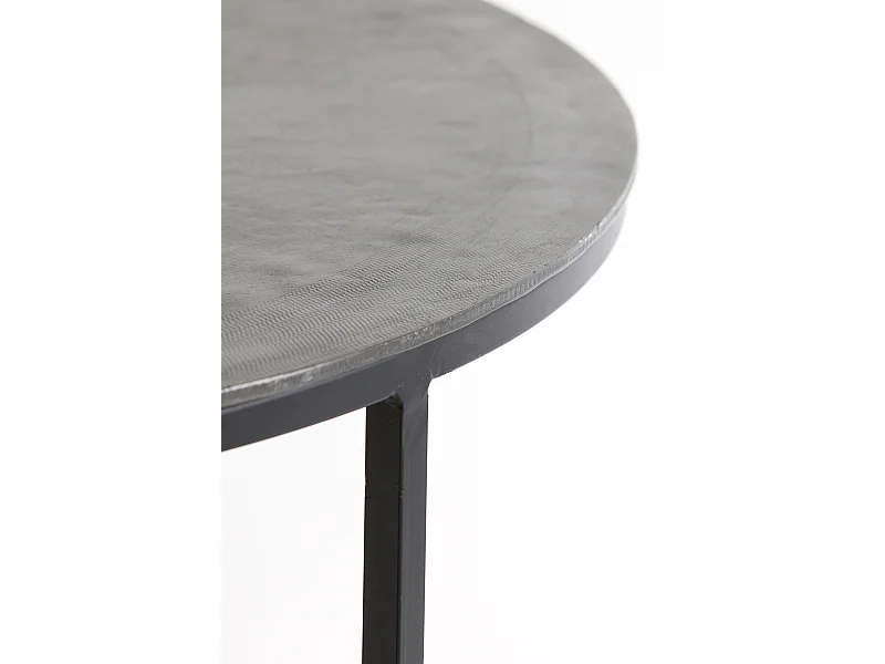 Table basse TALCA - Ø75x45cm - Argent - Lot de 2