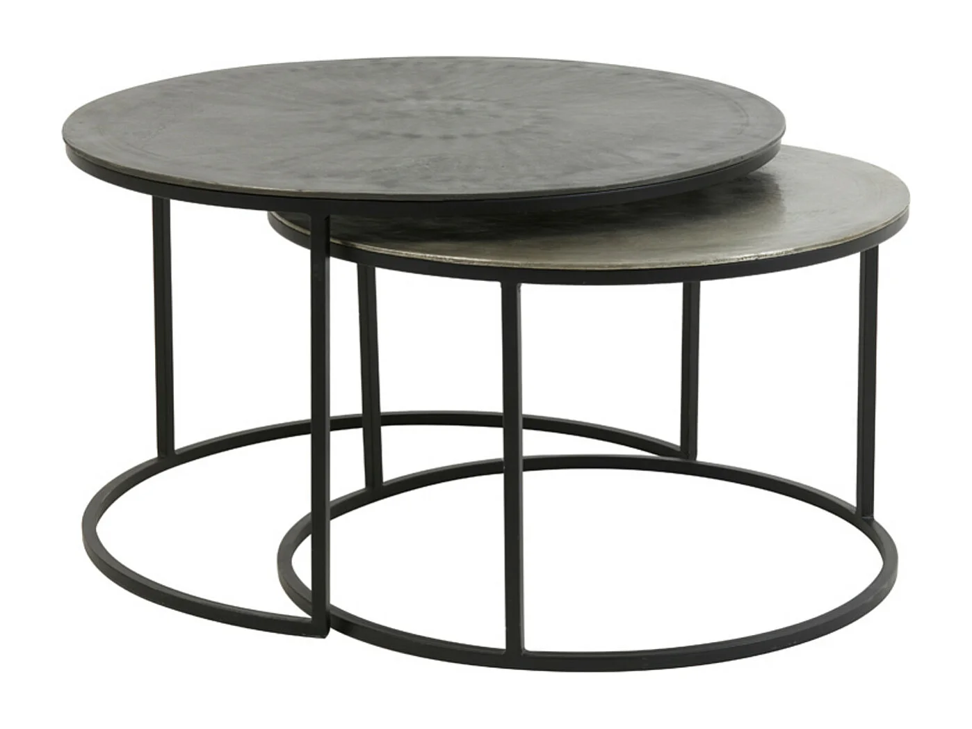 Table basse TALCA - Ø75x45cm - Argent - Lot de 2