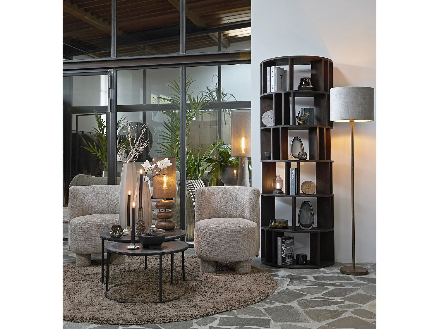 Table basse TALCA - Ø75x45cm - Argent - Lot de 2