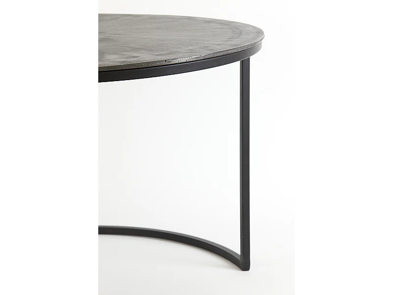 Table basse TALCA - Ø75x45cm - Argent - Lot de 2