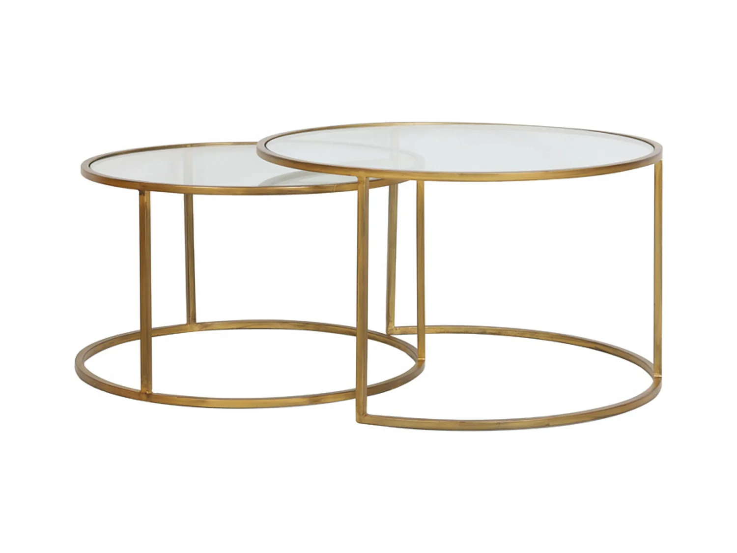 Salontafel DUARTE - Ø75x44cm - Goud - Set van 2