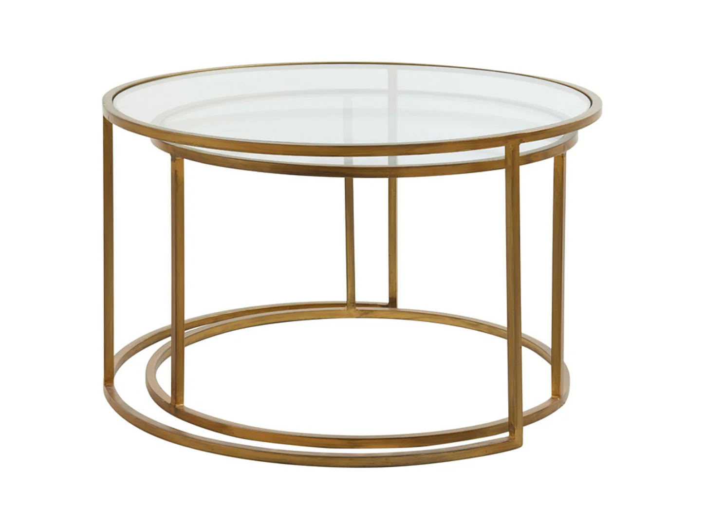 Salontafel DUARTE - Ø75x44cm - Goud - Set van 2