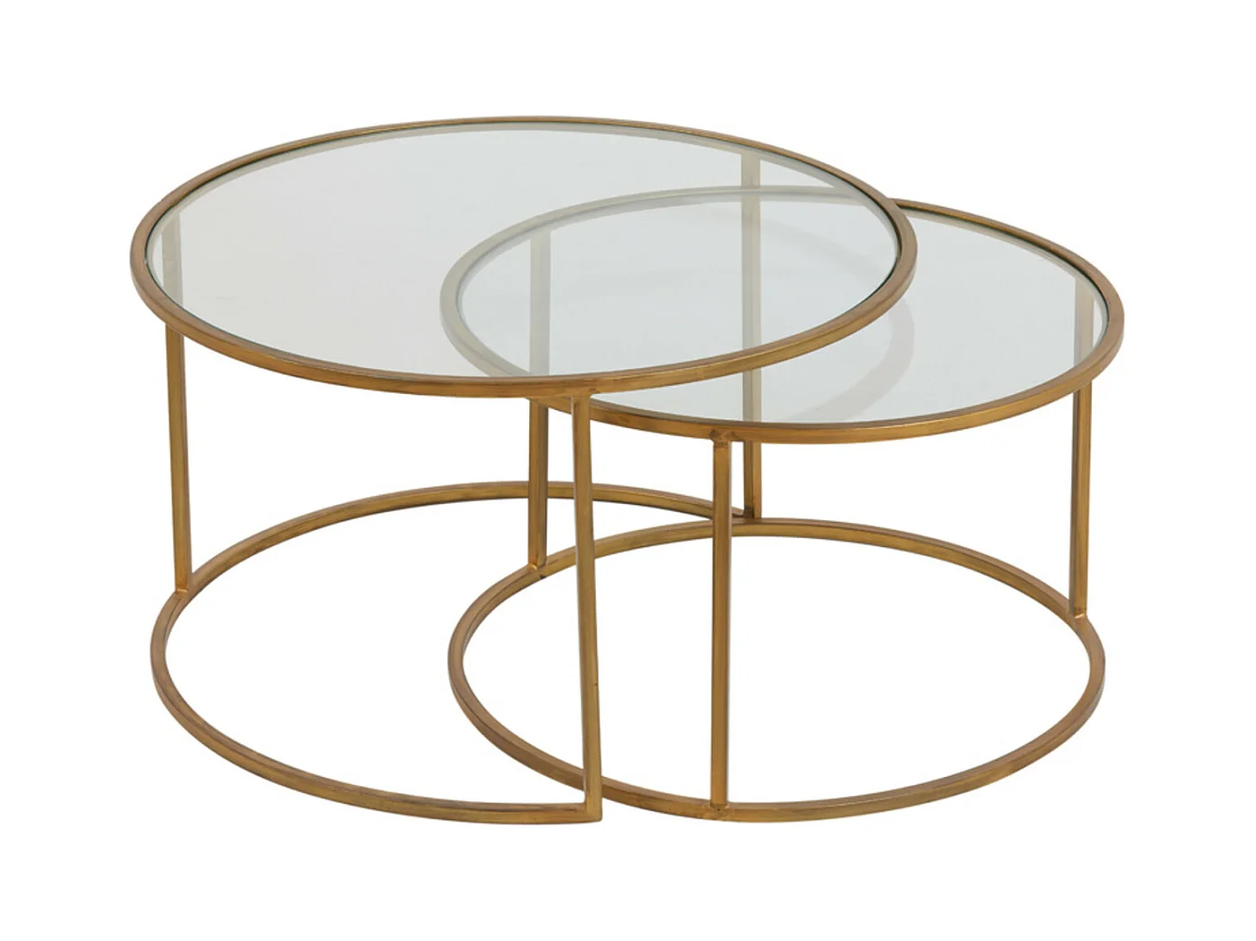 Salontafel DUARTE - Ø75x44cm - Goud - Set van 2