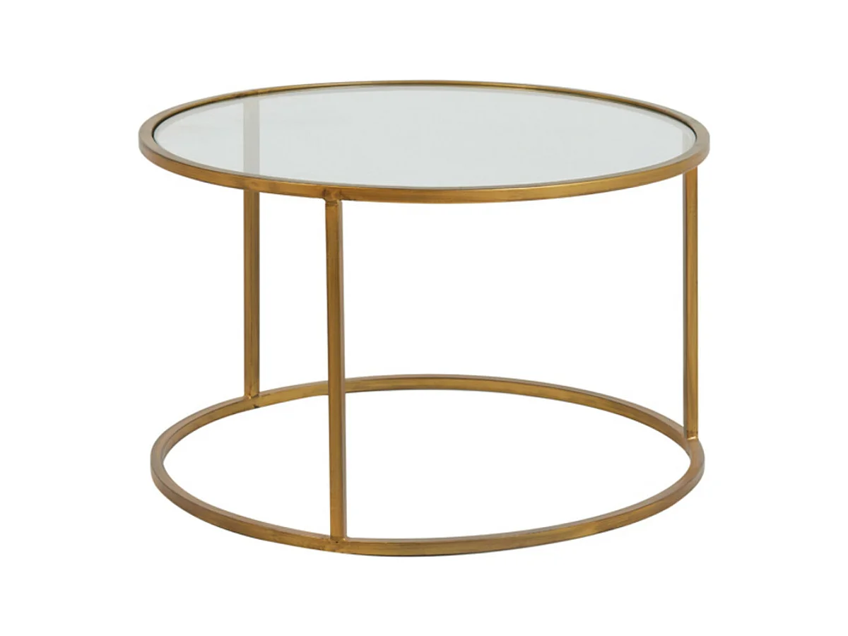 Salontafel DUARTE - Ø75x44cm - Goud - Set van 2