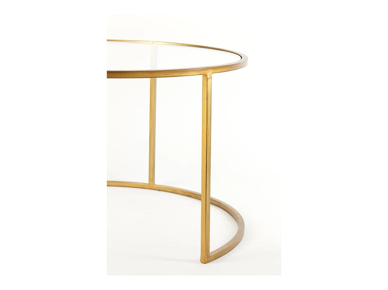 Salontafel DUARTE - Ø75x44cm - Goud - Set van 2