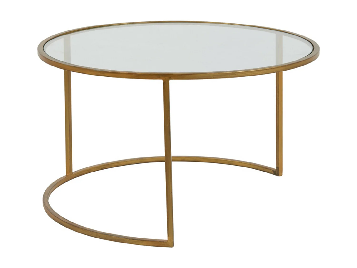 Table basse DUARTE - Ø75x44cm - Doré - Lot de 2