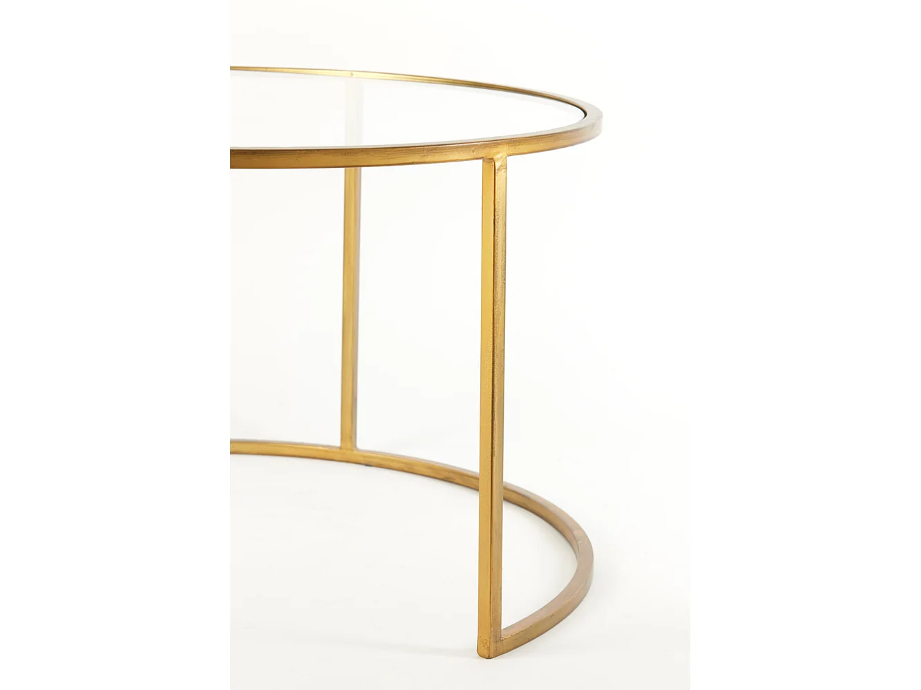 Table basse DUARTE - Ø75x44cm - Doré - Lot de 2