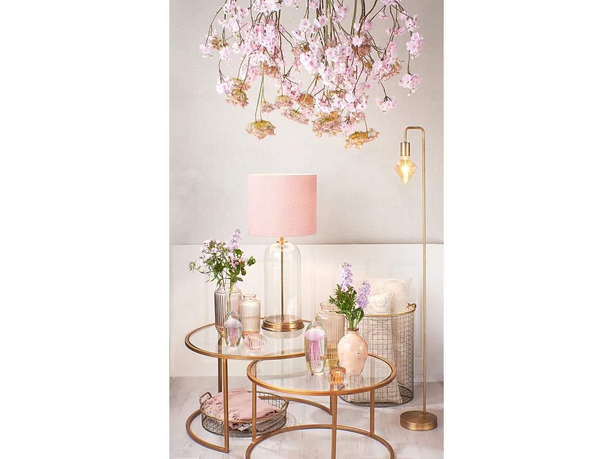 Table basse DUARTE - Ø75x44cm - Doré - Lot de 2