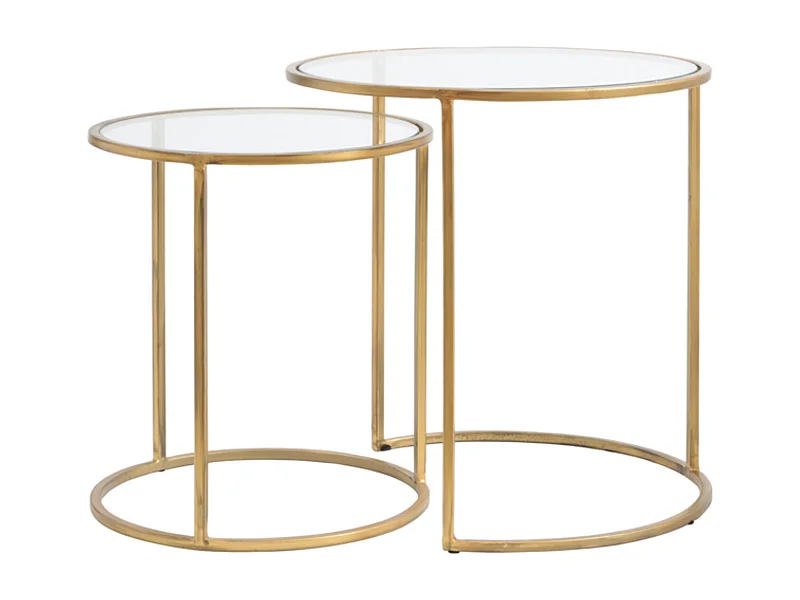 Bijzettafel DUARTE - Ø50x52cm - Goud - Set van 2