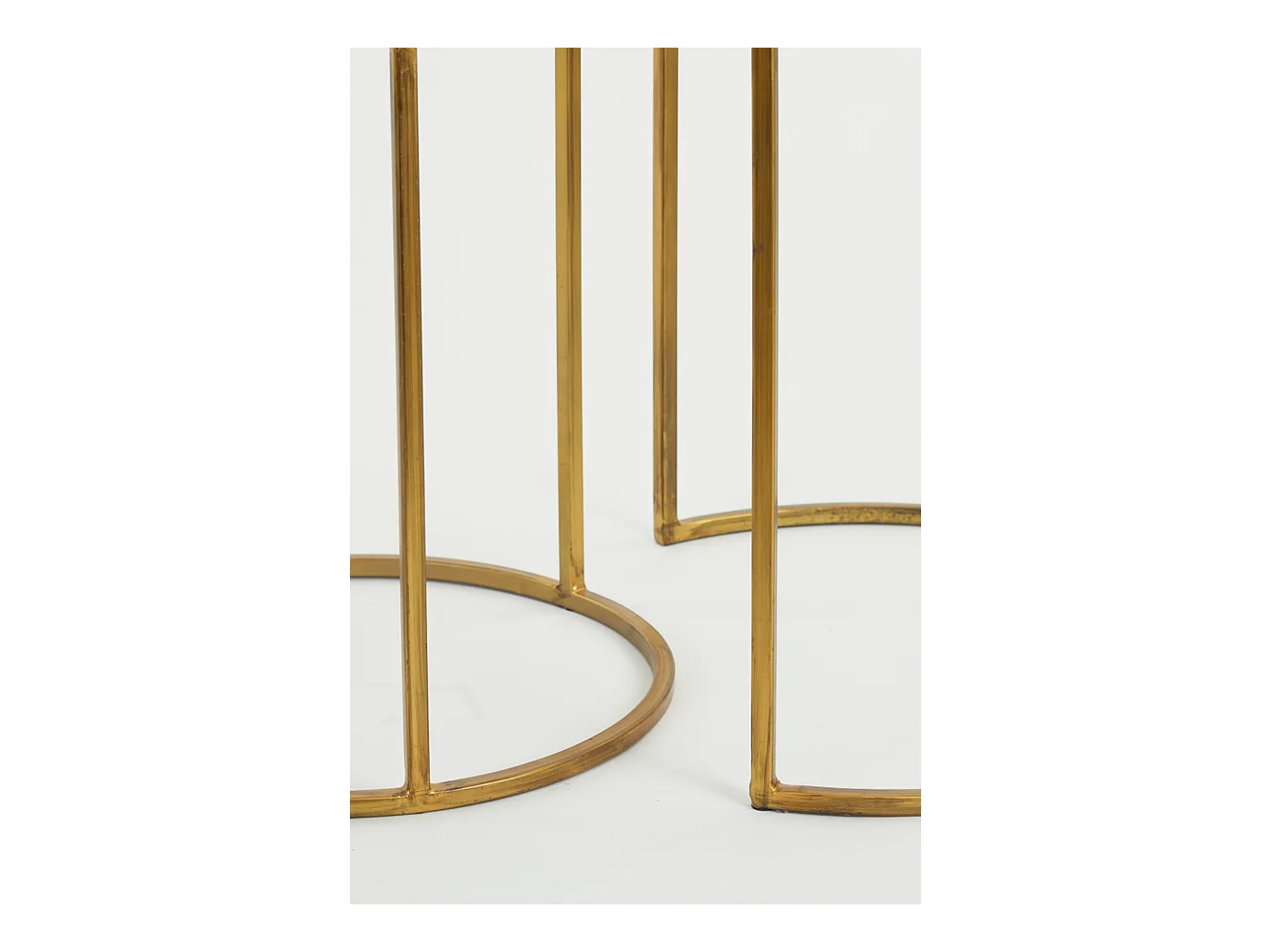 Table d'appoint DUARTE - Ø50x52cm - Doré - Lot de 2