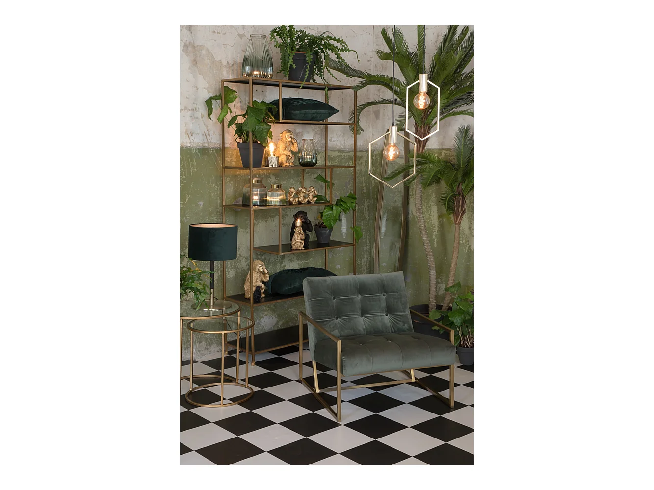 Table d'appoint DUARTE - Ø50x52cm - Doré - Lot de 2