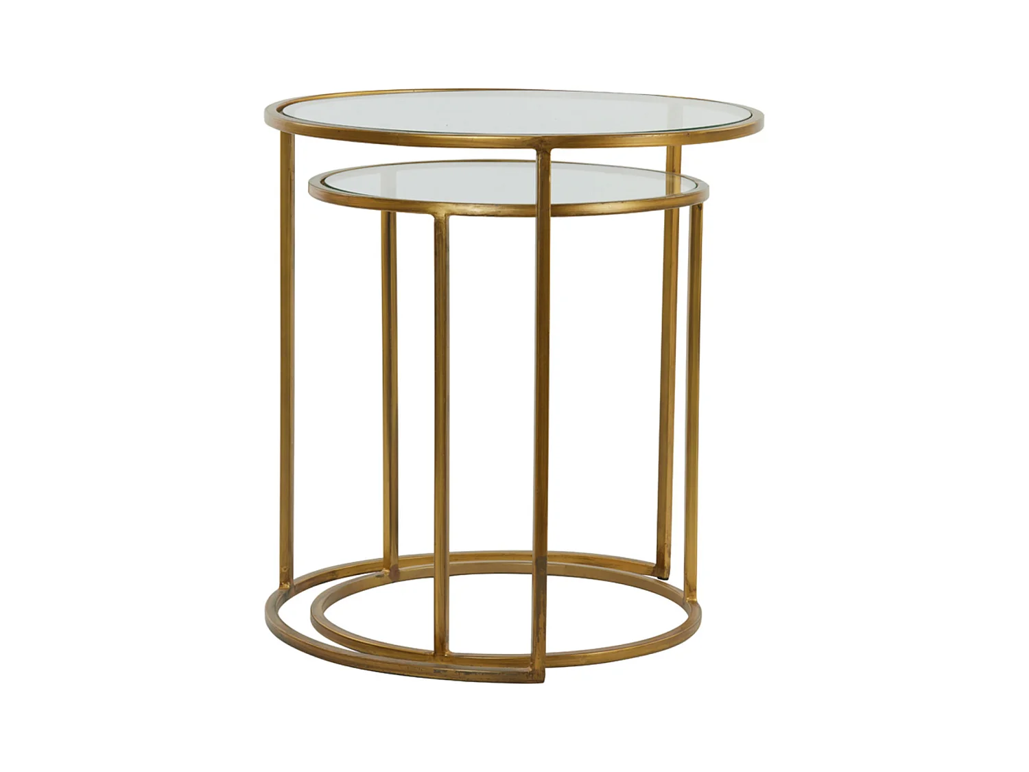 Table d'appoint DUARTE - Ø50x52cm - Doré - Lot de 2