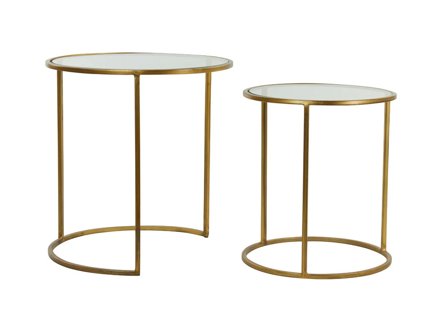 Table d'appoint DUARTE - Ø50x52cm - Doré - Lot de 2