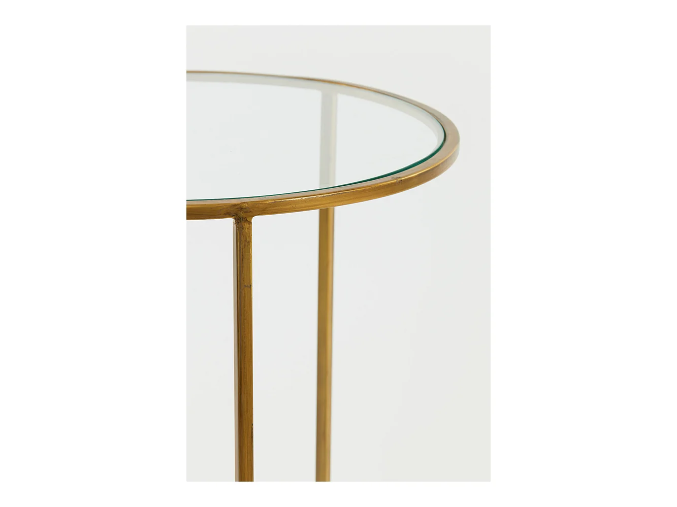 Table d'appoint DUARTE - Ø50x52cm - Doré - Lot de 2