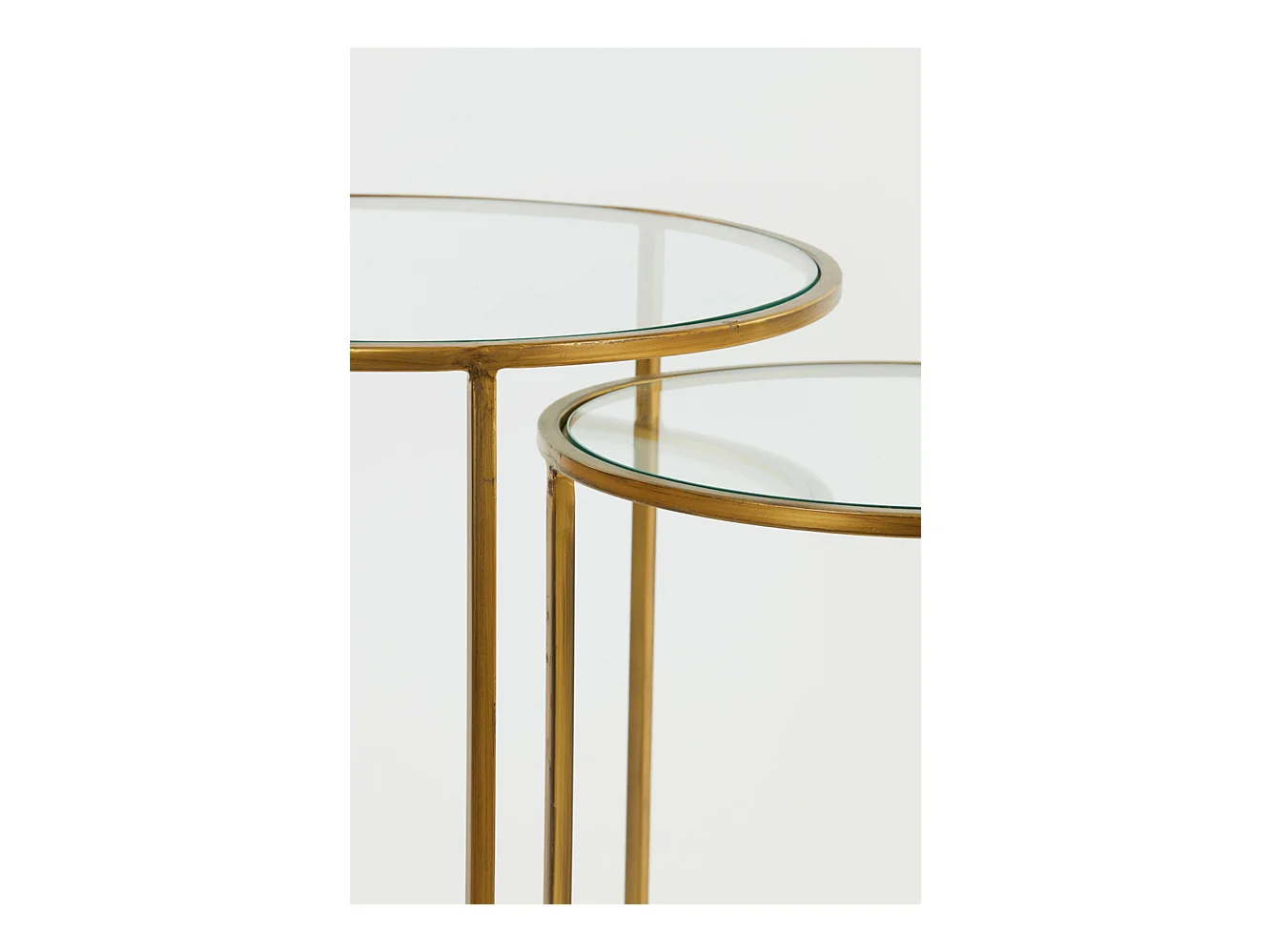 Table d'appoint DUARTE - Ø50x52cm - Doré - Lot de 2