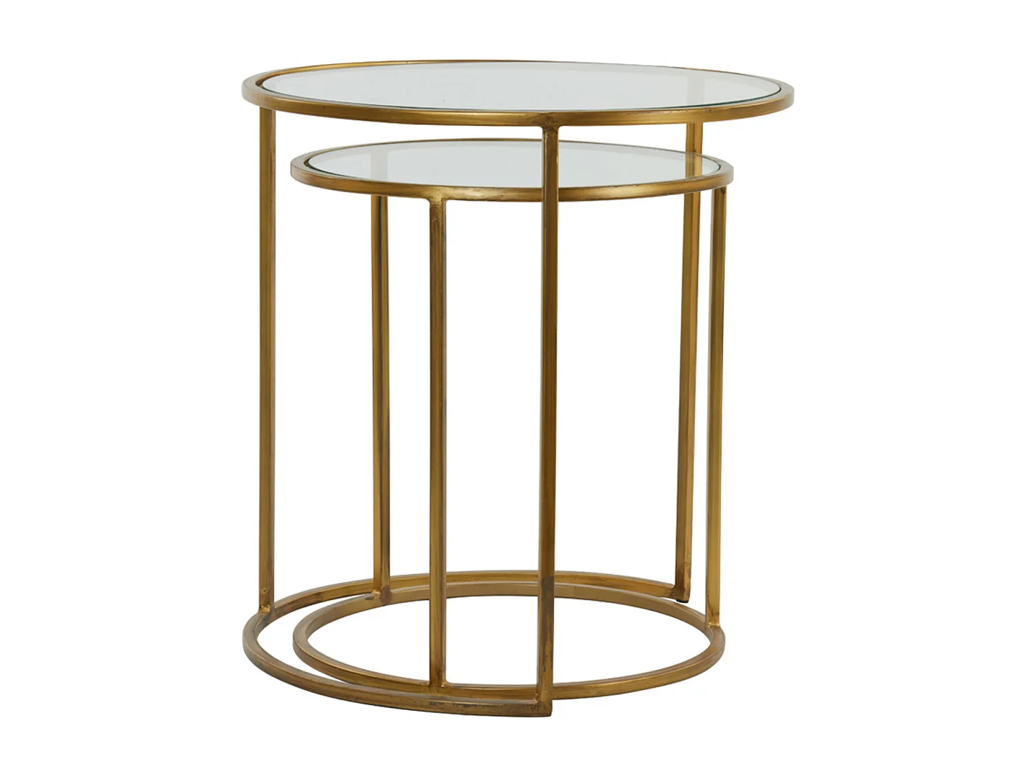 Table d'appoint DUARTE - Ø50x52cm - Doré - Lot de 2