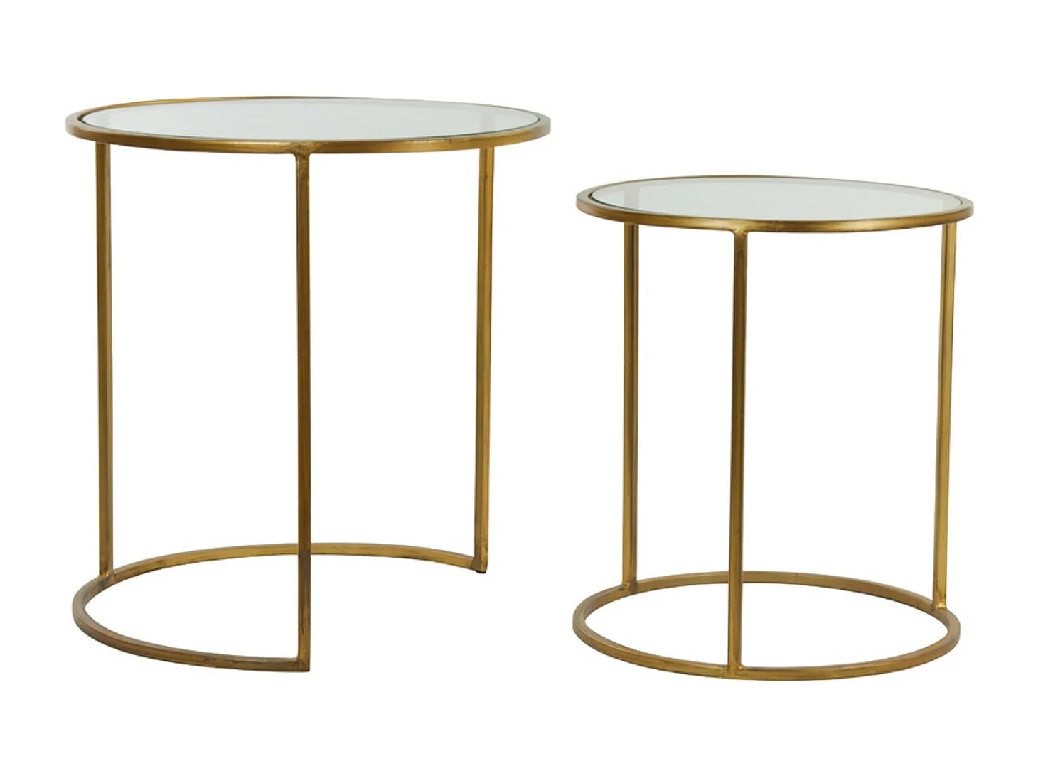 Table d'appoint DUARTE - Ø50x52cm - Doré - Lot de 2