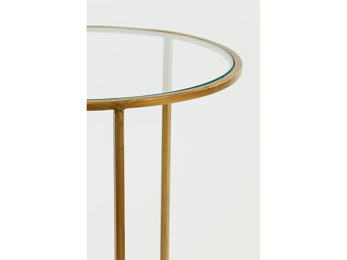 Table d'appoint DUARTE - Ø50x52cm - Doré - Lot de 2