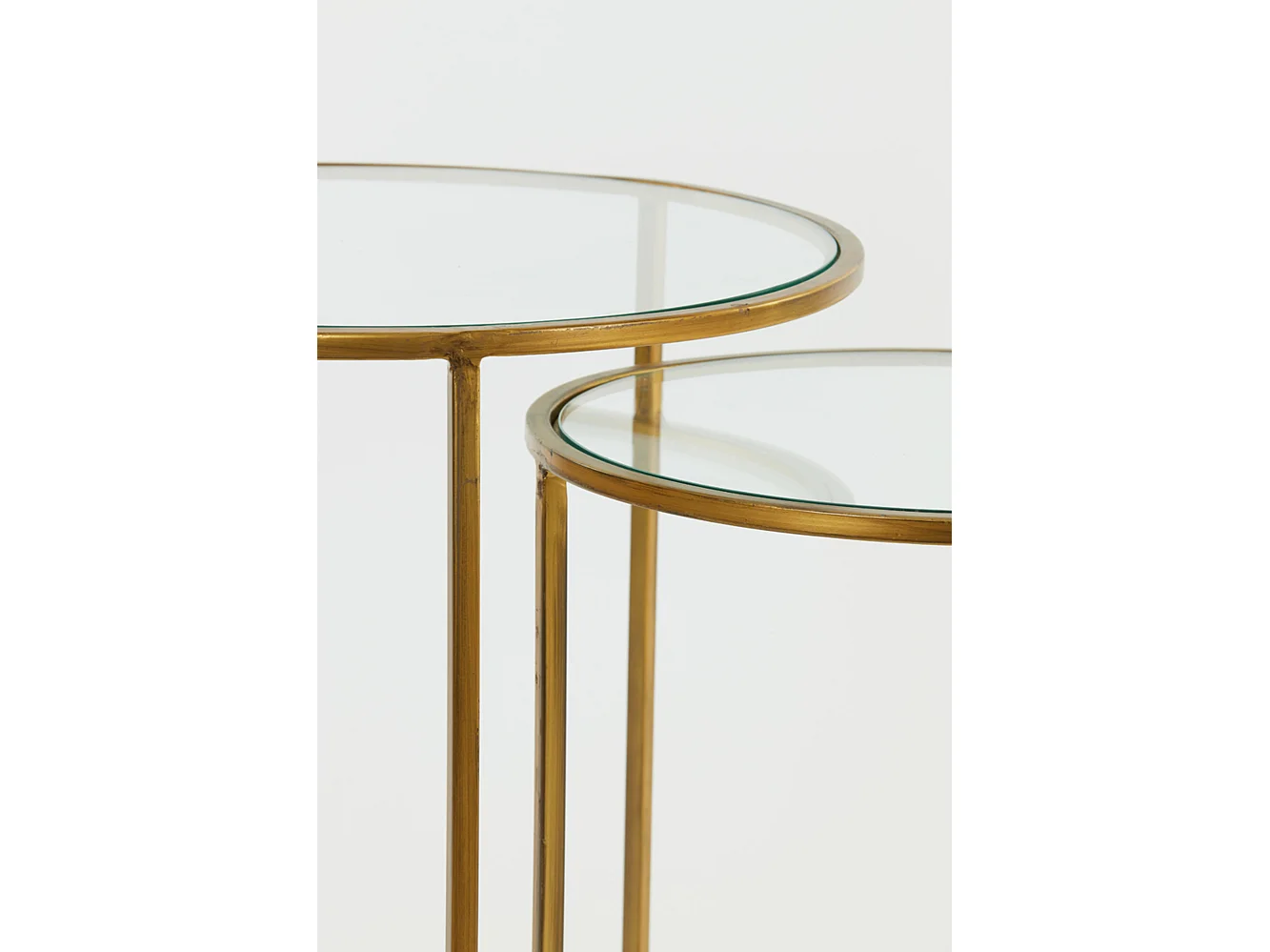 Table d'appoint DUARTE - Ø50x52cm - Doré - Lot de 2