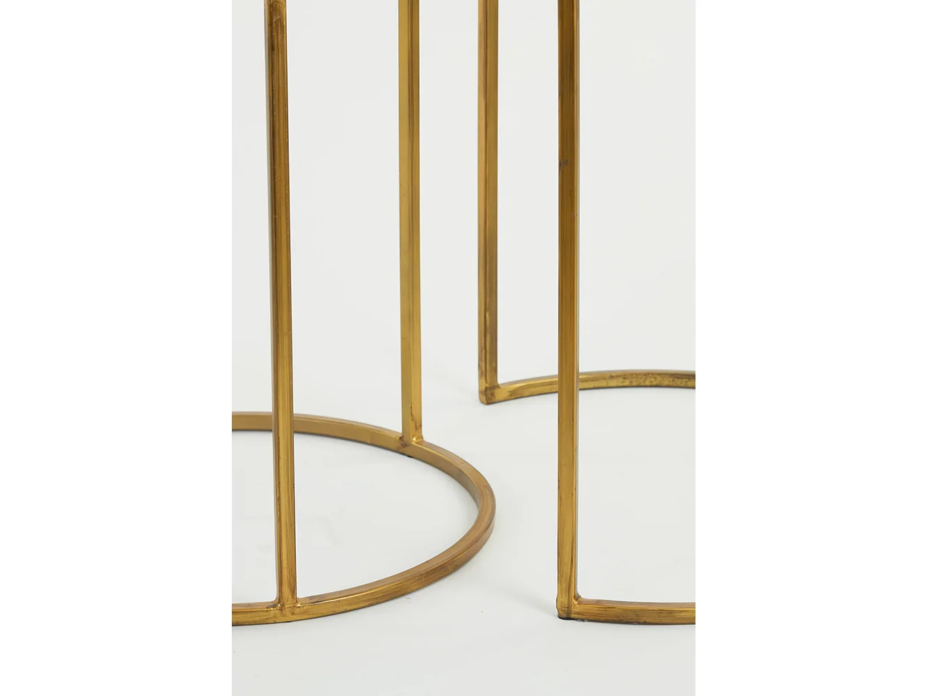 Table d'appoint DUARTE - Ø50x52cm - Doré - Lot de 2