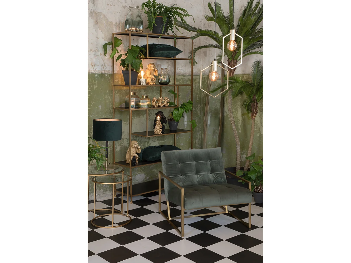 Table d'appoint DUARTE - Ø50x52cm - Doré - Lot de 2