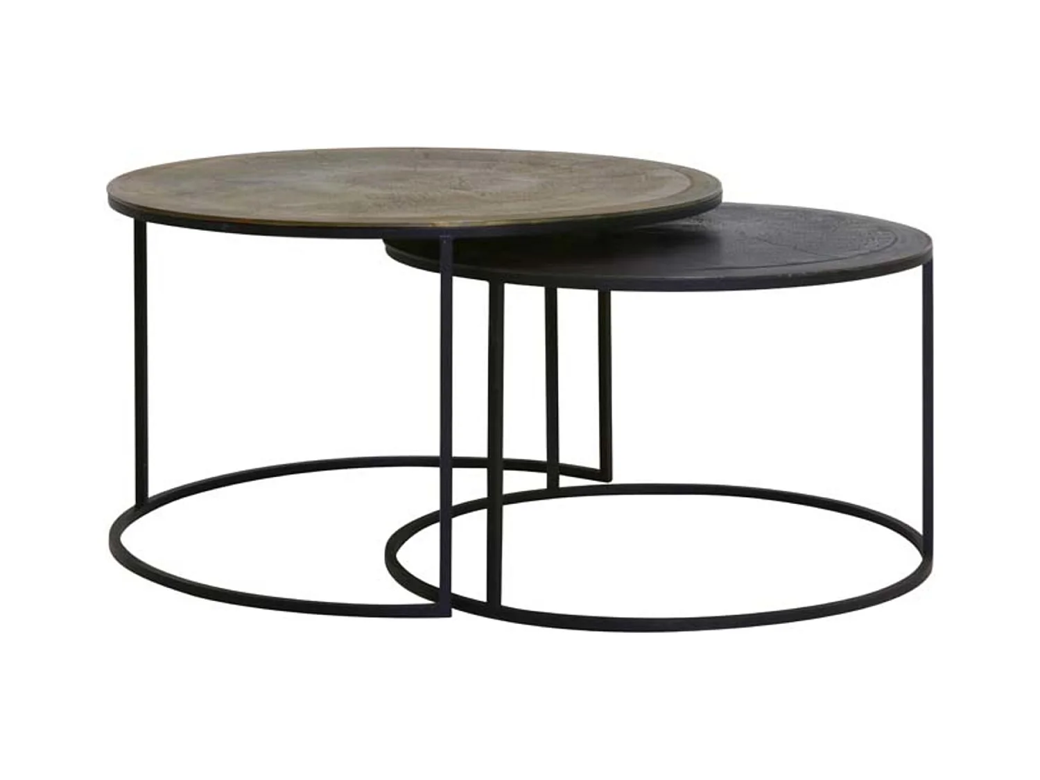 Table basse TALCA - Ø75x45cm - Bronze - Lot de 2