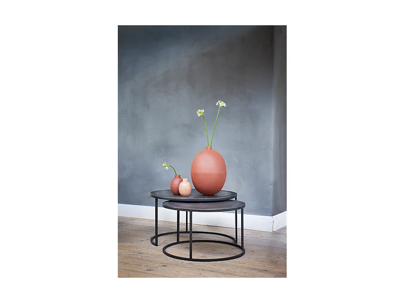 Table basse TALCA - Ø75x45cm - Bronze - Lot de 2