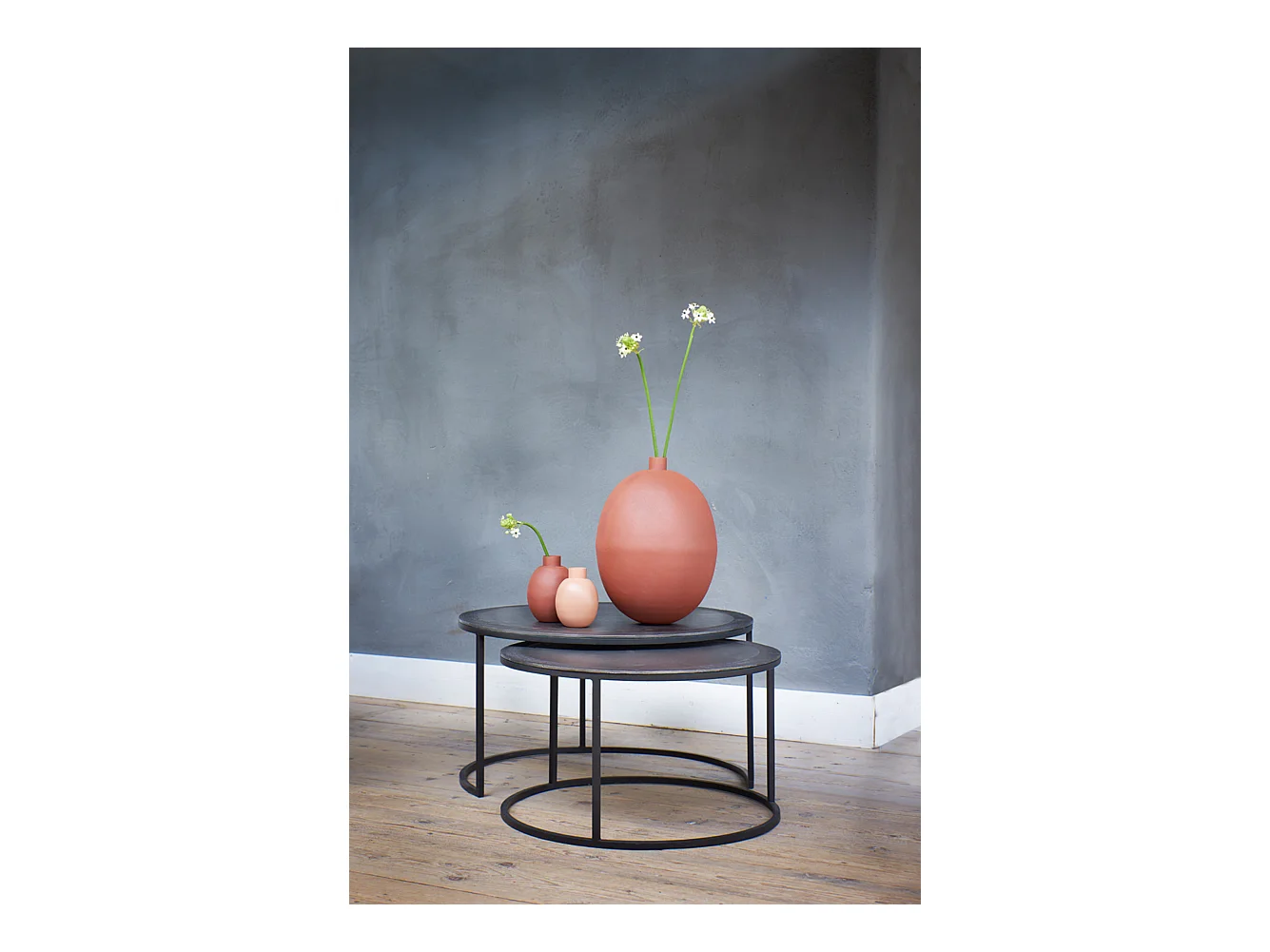 Table basse TALCA - Ø75x45cm - Bronze - Lot de 2
