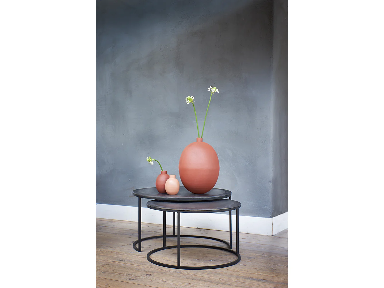 Table basse TALCA - Ø75x45cm - Bronze - Lot de 2