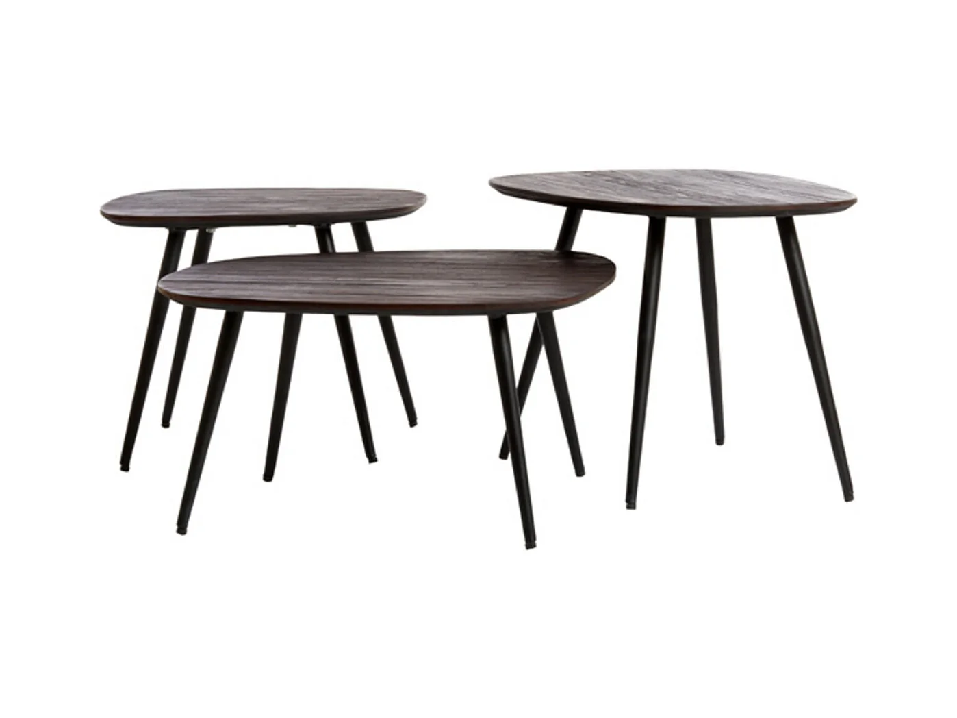 Table basse VIEJO - 62x42x38cm - Marron - Lot de 3