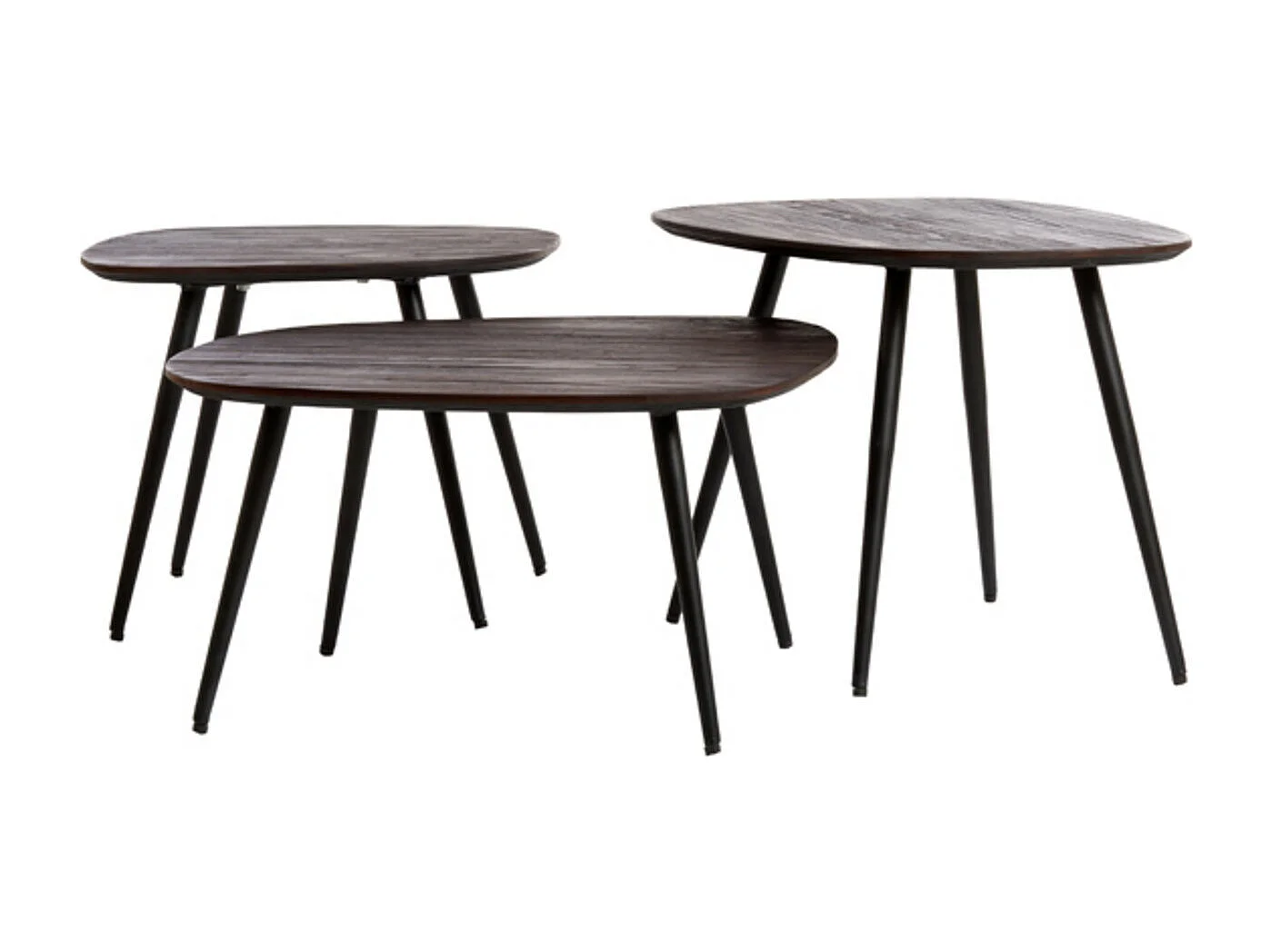 Table basse VIEJO - 62x42x38cm - Marron - Lot de 3