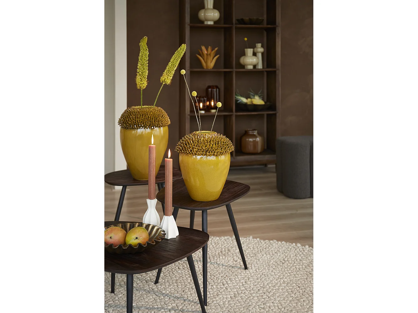 Table basse VIEJO - 62x42x38cm - Marron - Lot de 3