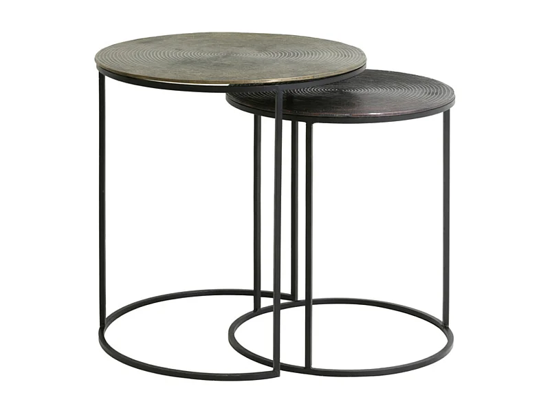 Mesa auxiliar TALCA - Ø49x52cm - Bronce - Juego de 2