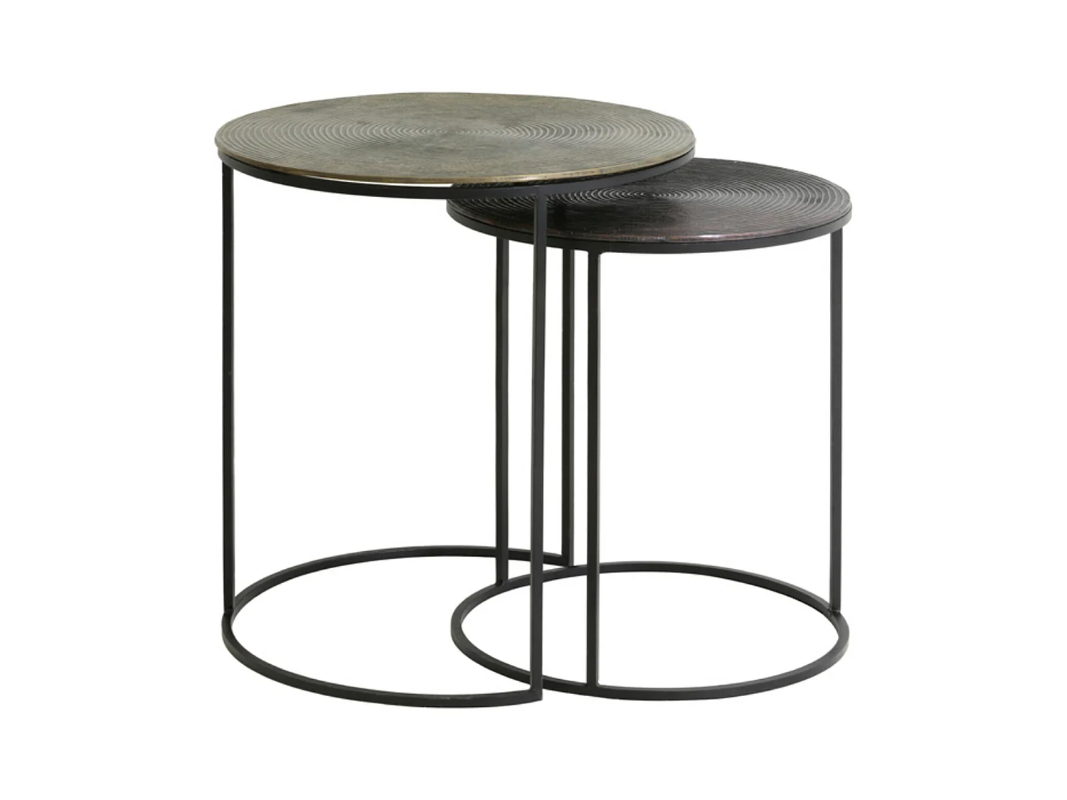 Table d'appoint TALCA - Ø49x52cm - Bronze - Lot de 2