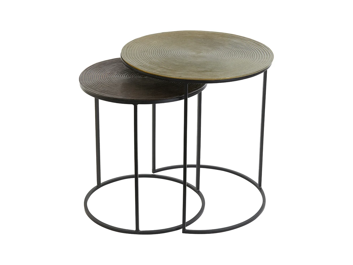 Table d'appoint TALCA - Ø49x52cm - Bronze - Lot de 2