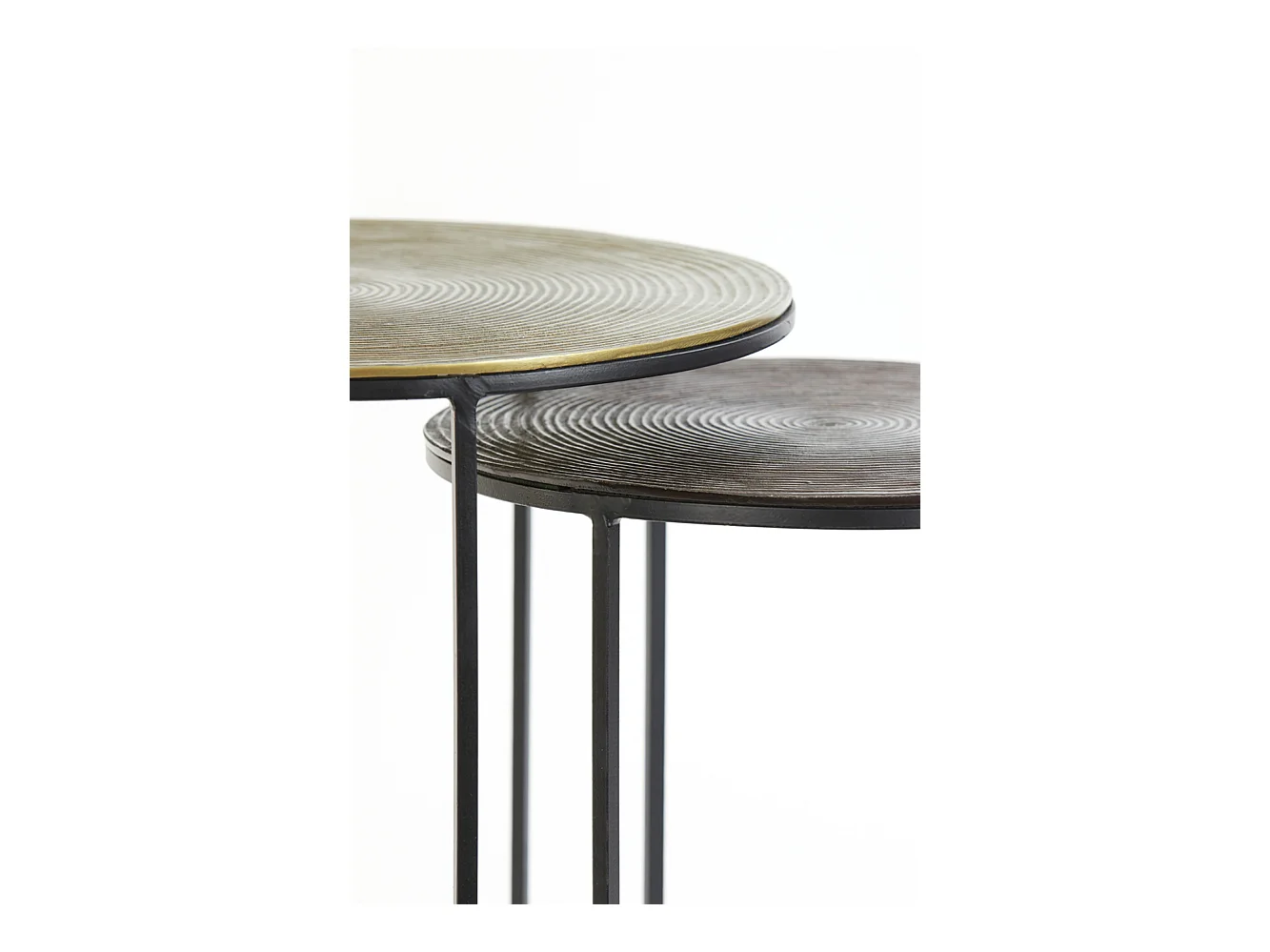 Table d'appoint TALCA - Ø49x52cm - Bronze - Lot de 2