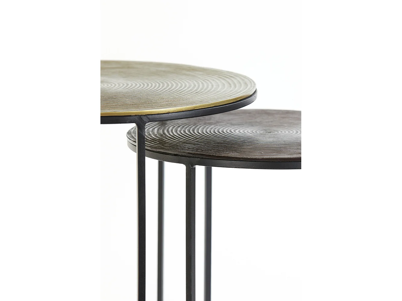 Table d'appoint TALCA - Ø49x52cm - Bronze - Lot de 2