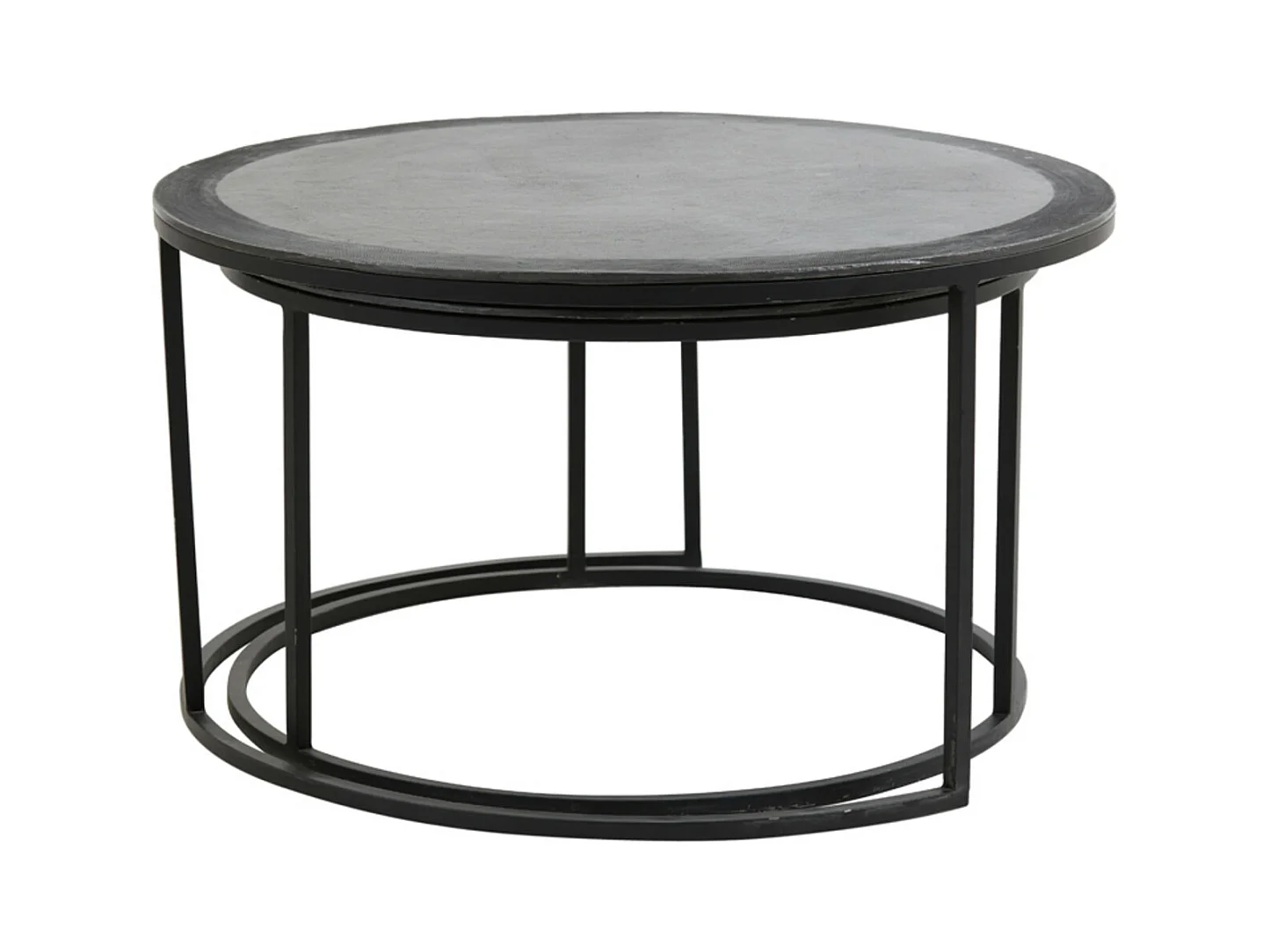 Table basse TALCA - Ø75x45cm - Noir - Lot de 2
