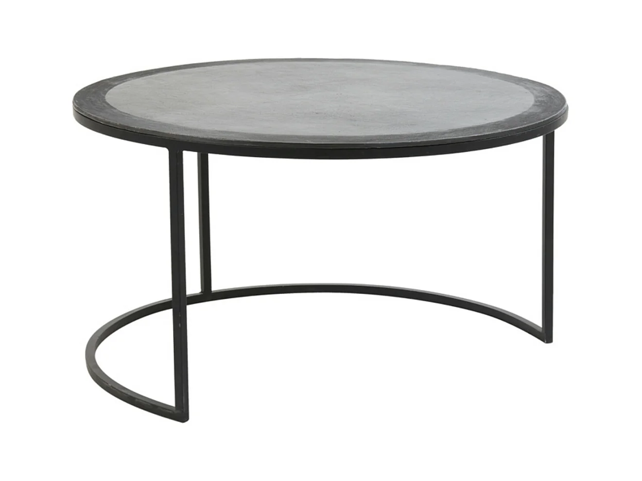 Table basse TALCA - Ø75x45cm - Noir - Lot de 2