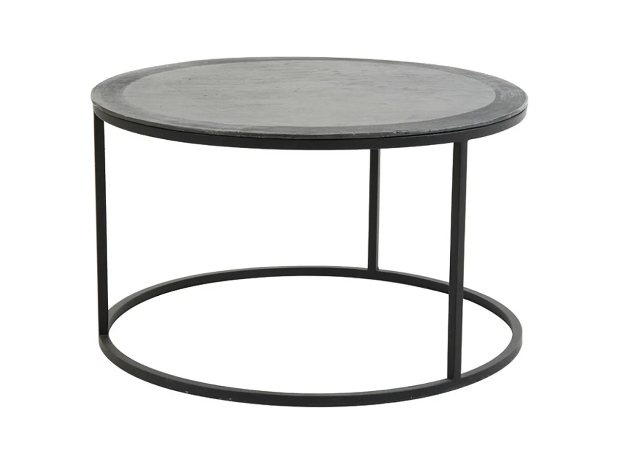 Table basse TALCA - Ø75x45cm - Noir - Lot de 2
