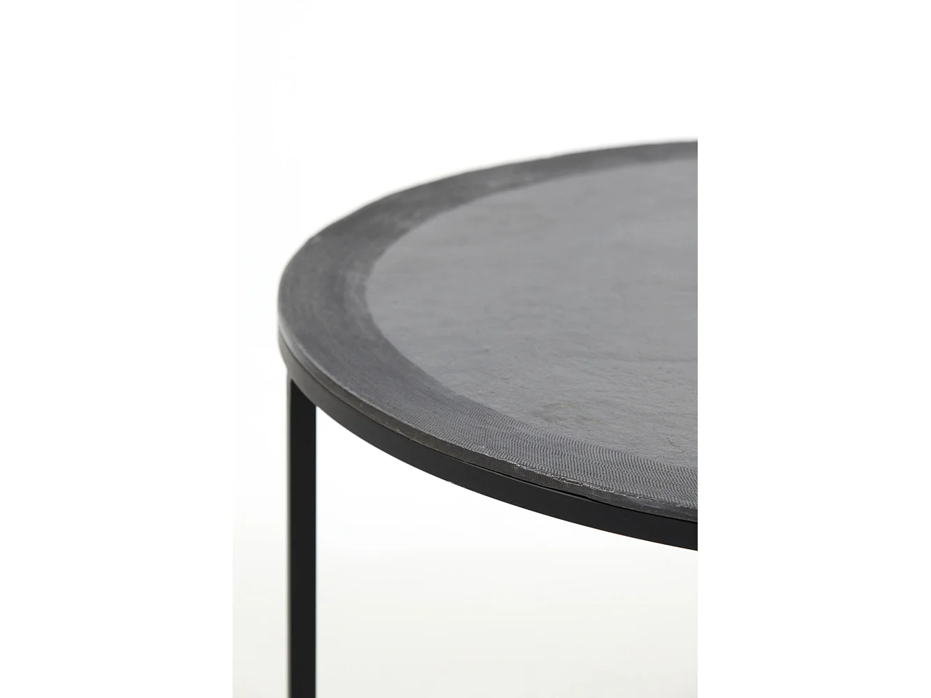 Table basse TALCA - Ø75x45cm - Noir - Lot de 2