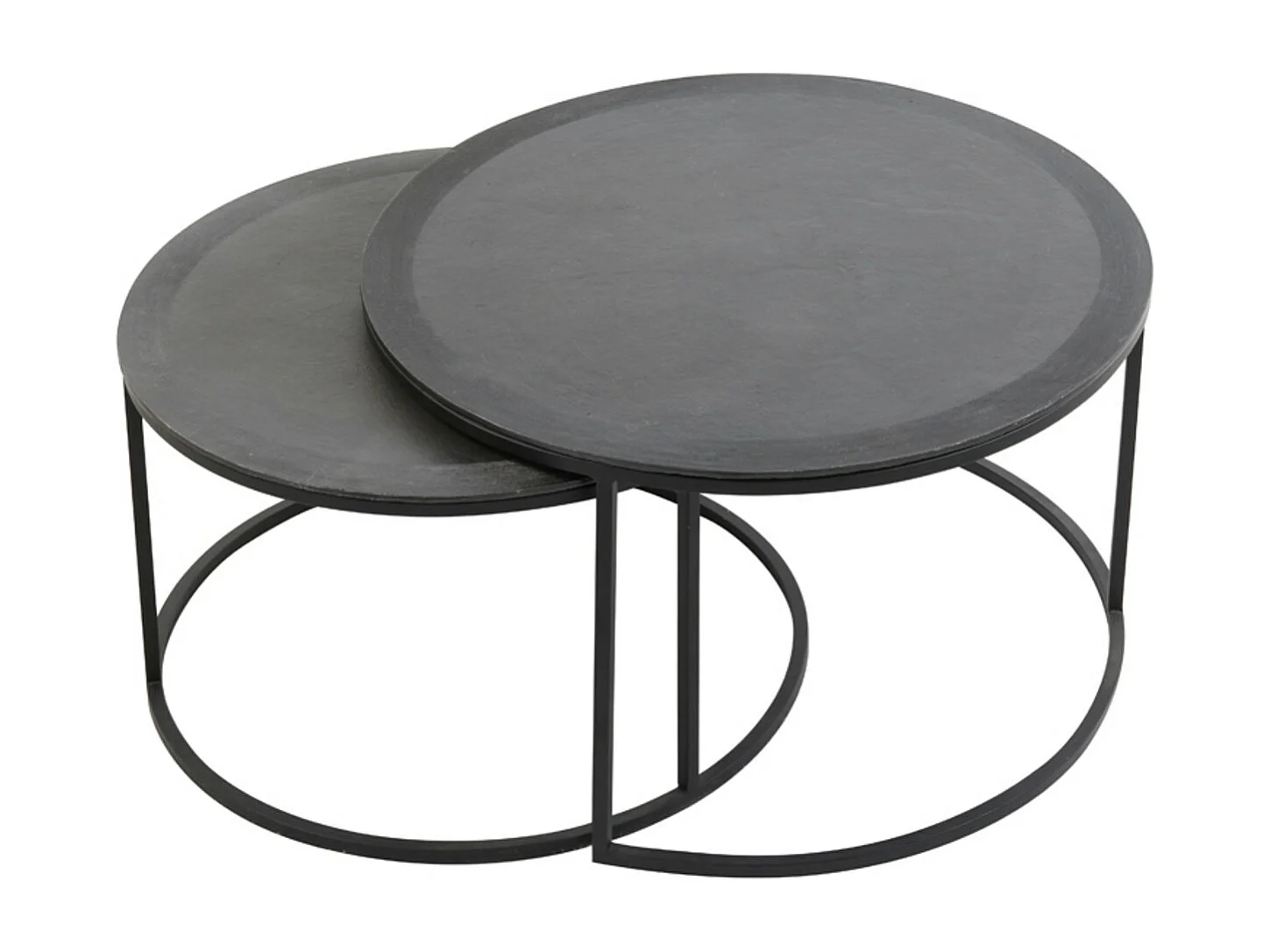 Table basse TALCA - Ø75x45cm - Noir - Lot de 2