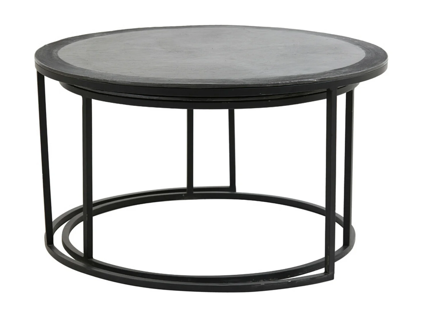 Table basse TALCA - Ø75x45cm - Noir - Lot de 2