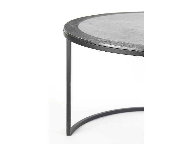 Table basse TALCA - Ø75x45cm - Noir - Lot de 2