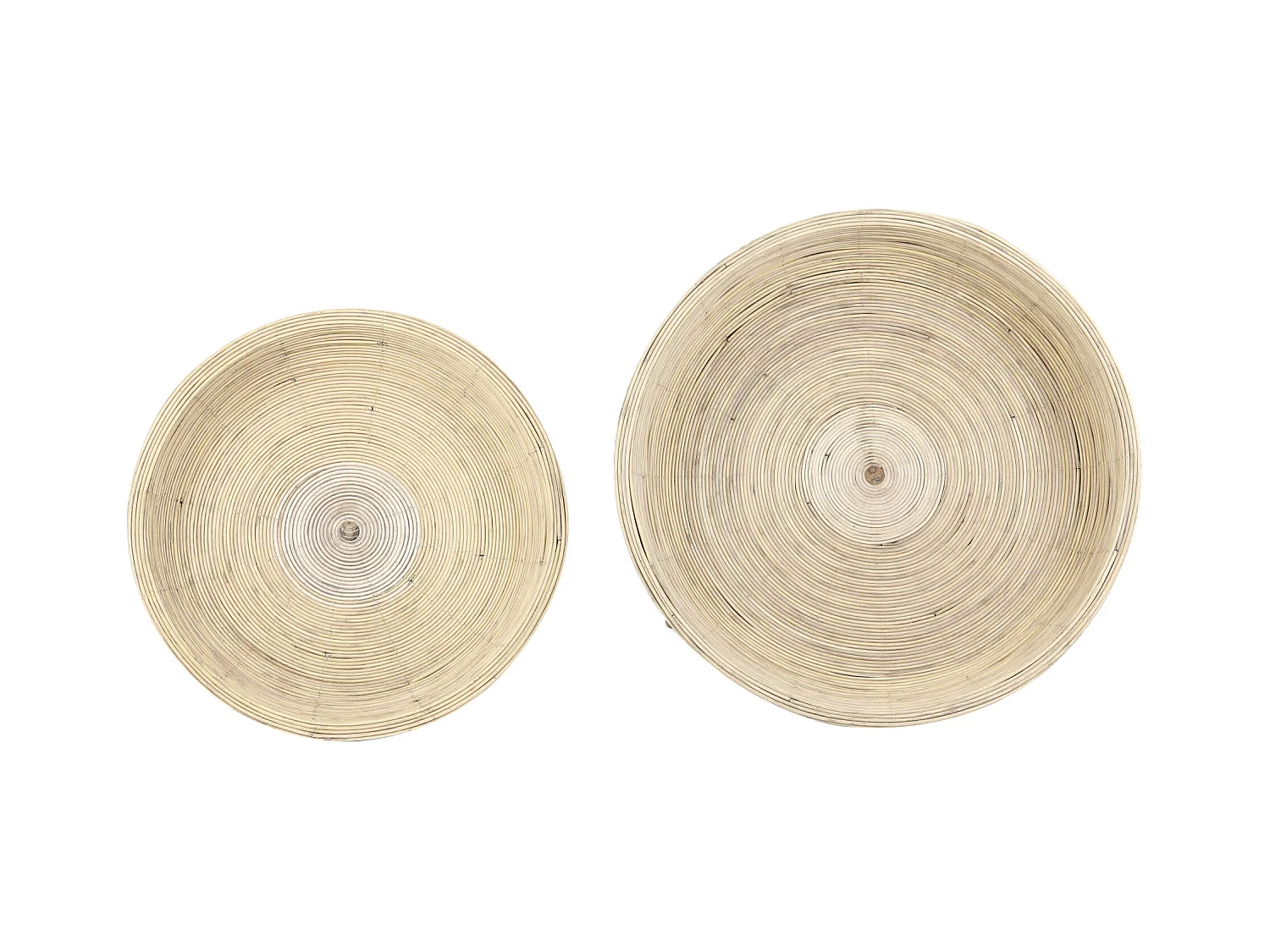 Table d'appoint COLON - Ø56x48cm - Marron - Lot de 2