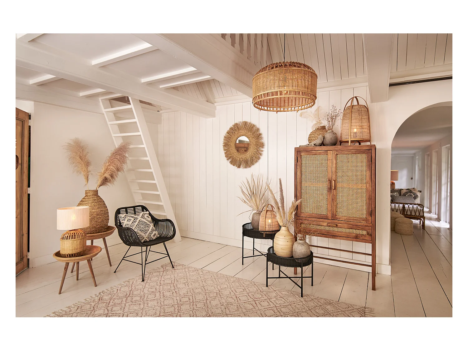 Table d'appoint COLON - Ø56x48cm - Marron - Lot de 2