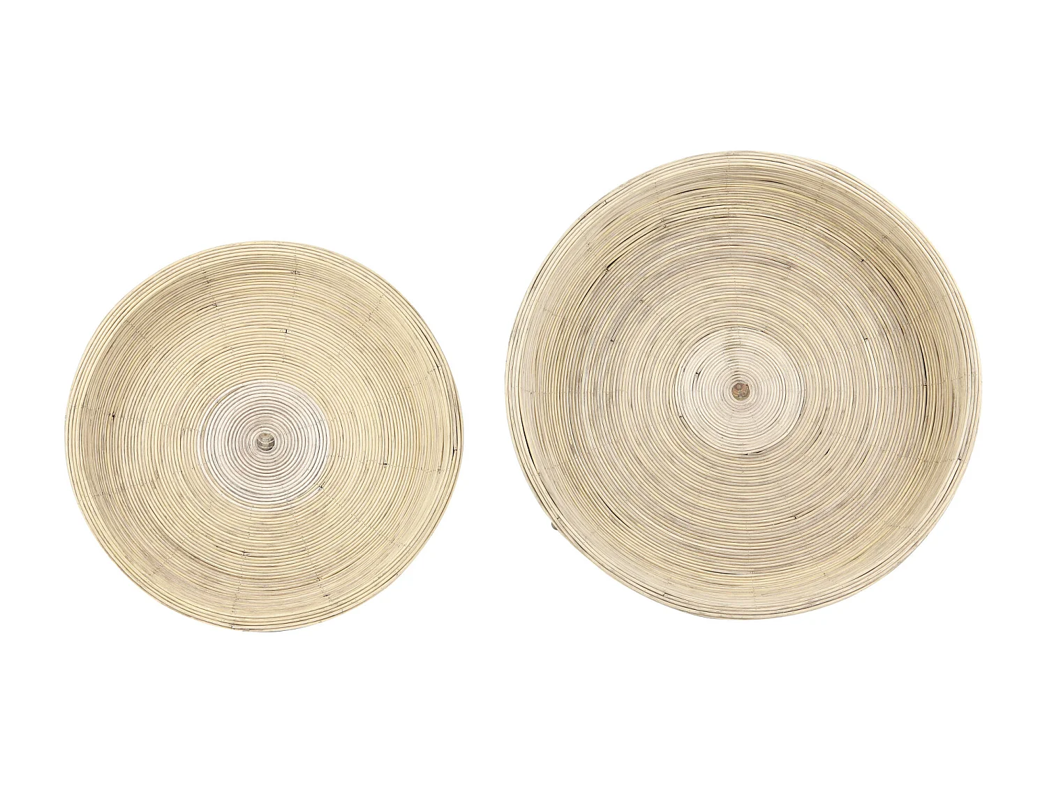 Bijzettafel COLON - Ø56x48cm - Bruin - Set van 2