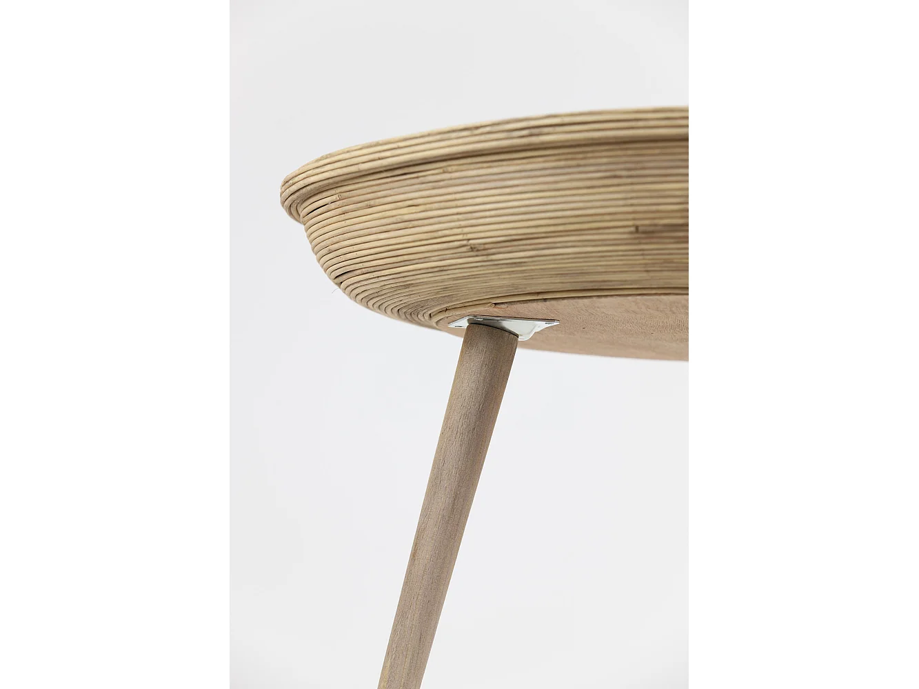 Bijzettafel COLON - Ø56x48cm - Bruin - Set van 2